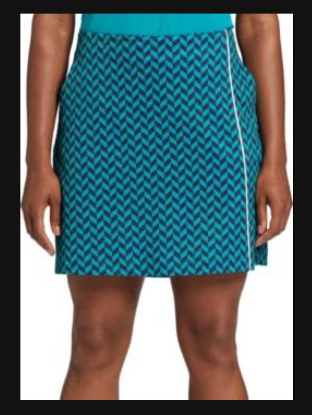 NWT Walter Hagen Women's 17" Wrap Golf Skort Herringbone Turquoise Size 16 or 2